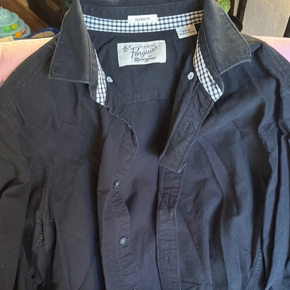 Original Penguin Charcoal Button-Up Shirt